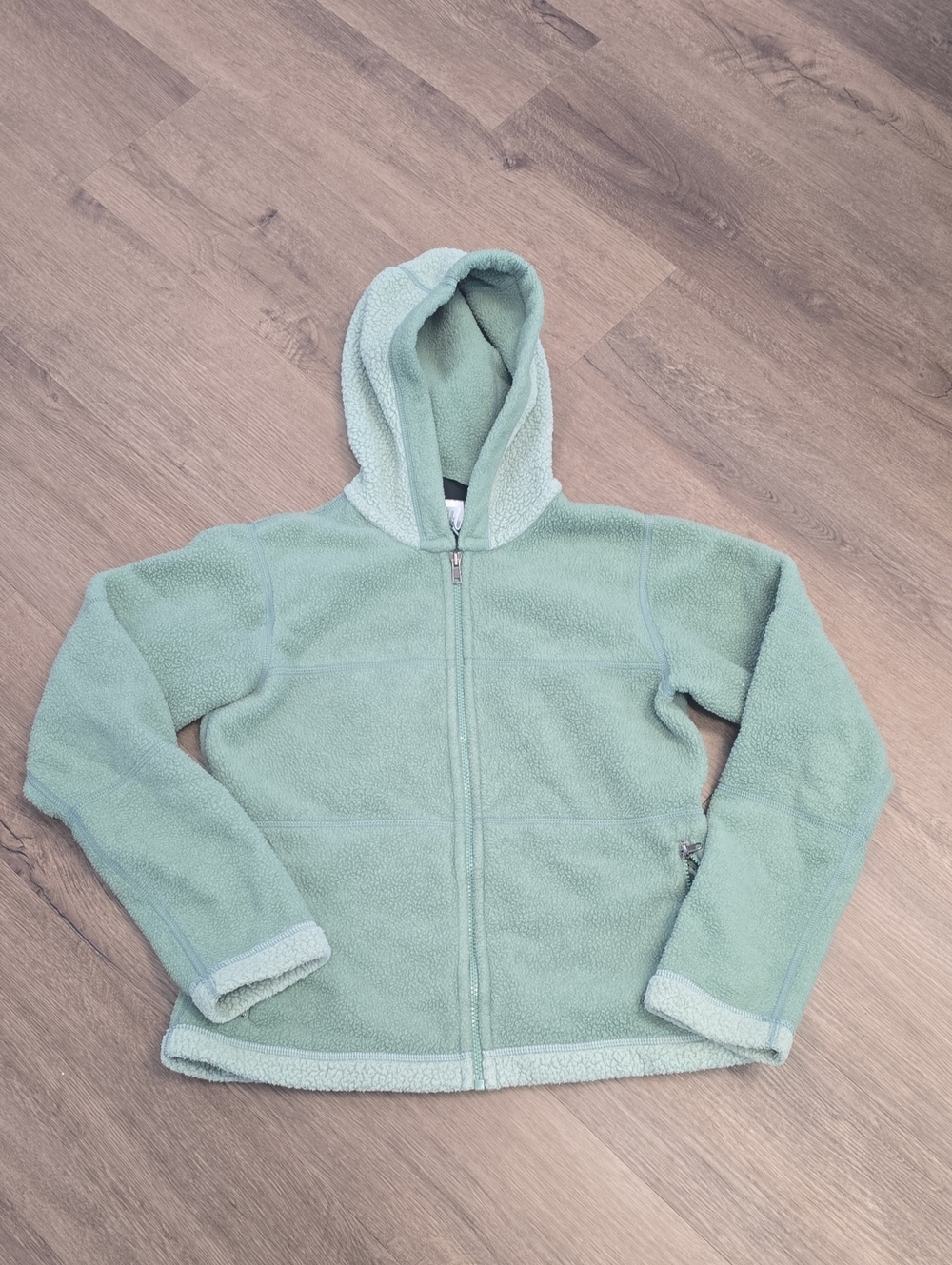 Patagonia Mint Green Fleece Hooded Zip Jacket